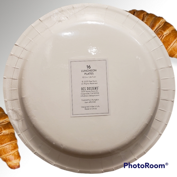 🆕️ NWT 2020 Rae Dunn THANKFUL 🎃 16 Paper Plates packed in original plastic - Picture 4 of 6
